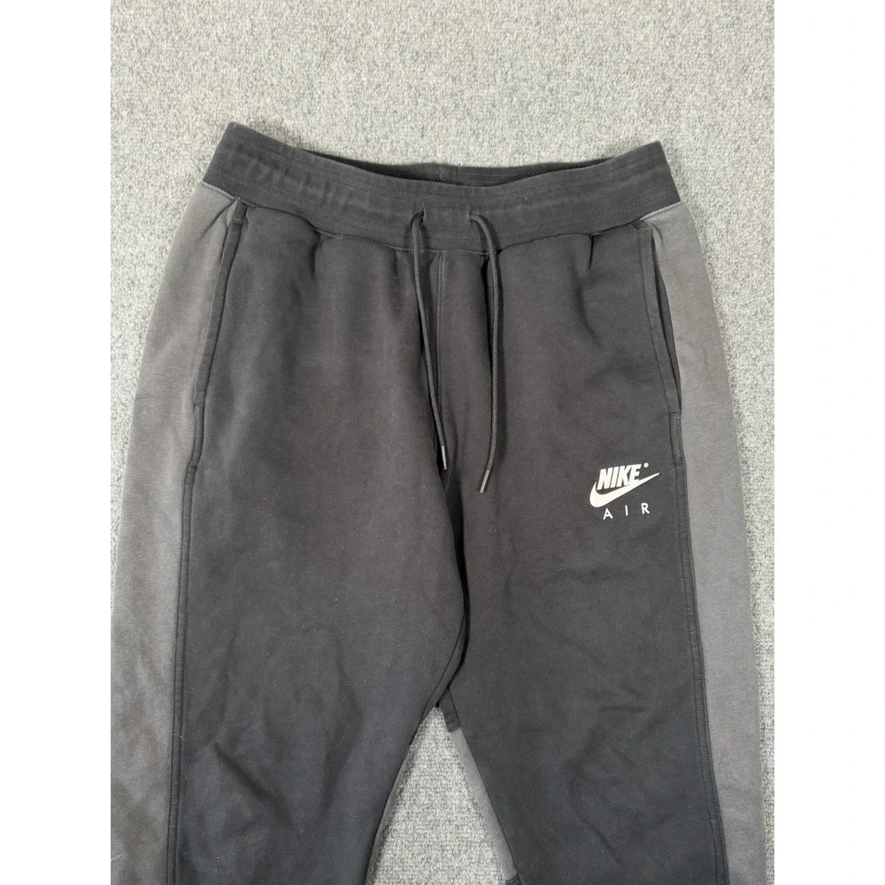 Nike Sportswear Air Jogger Mens Large Black Gray Fleece Pants DR8949-011